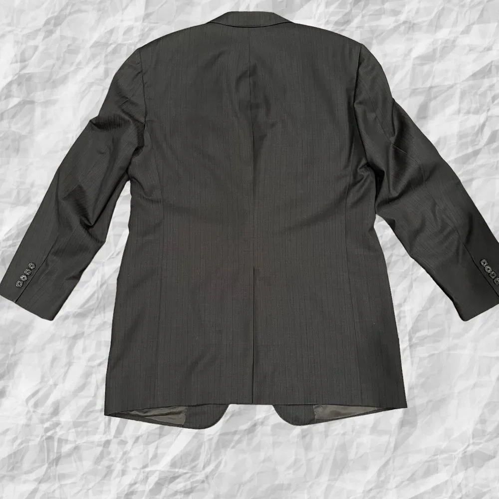 SAMUELSOHN‎ Mens SB Gable Blazer Gray Pinstripe Super 130's WOOL 46L